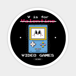 V Is For Video Games Funny Valentines Day Gamer Magnet